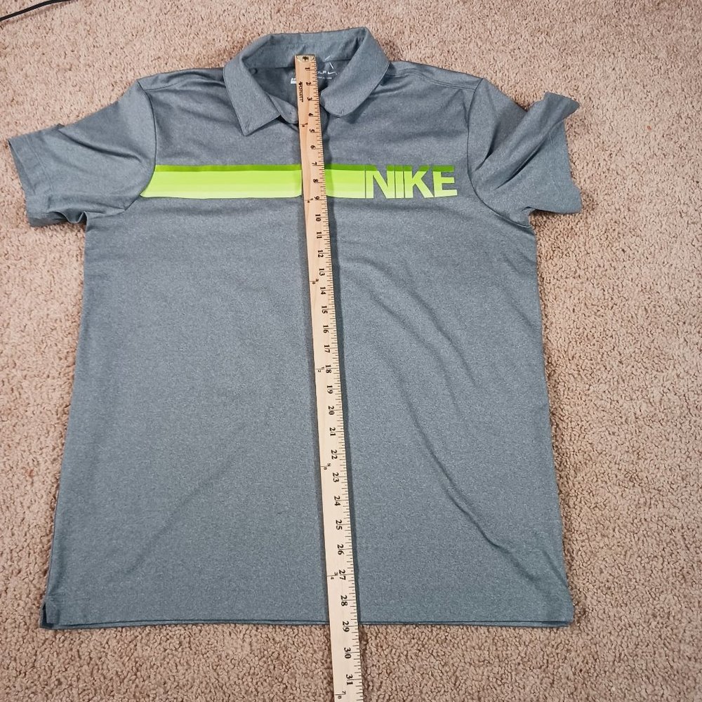 NIKE GOLF MENS GRAY/GREEN SPORT POLO SHIRT SIZE LARGE - Picture 3 of 8